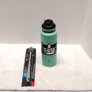 TAL Stainless Steel Ranger Pro Water Bottle 40 oz Mint and Bottle Brushes # BT-5